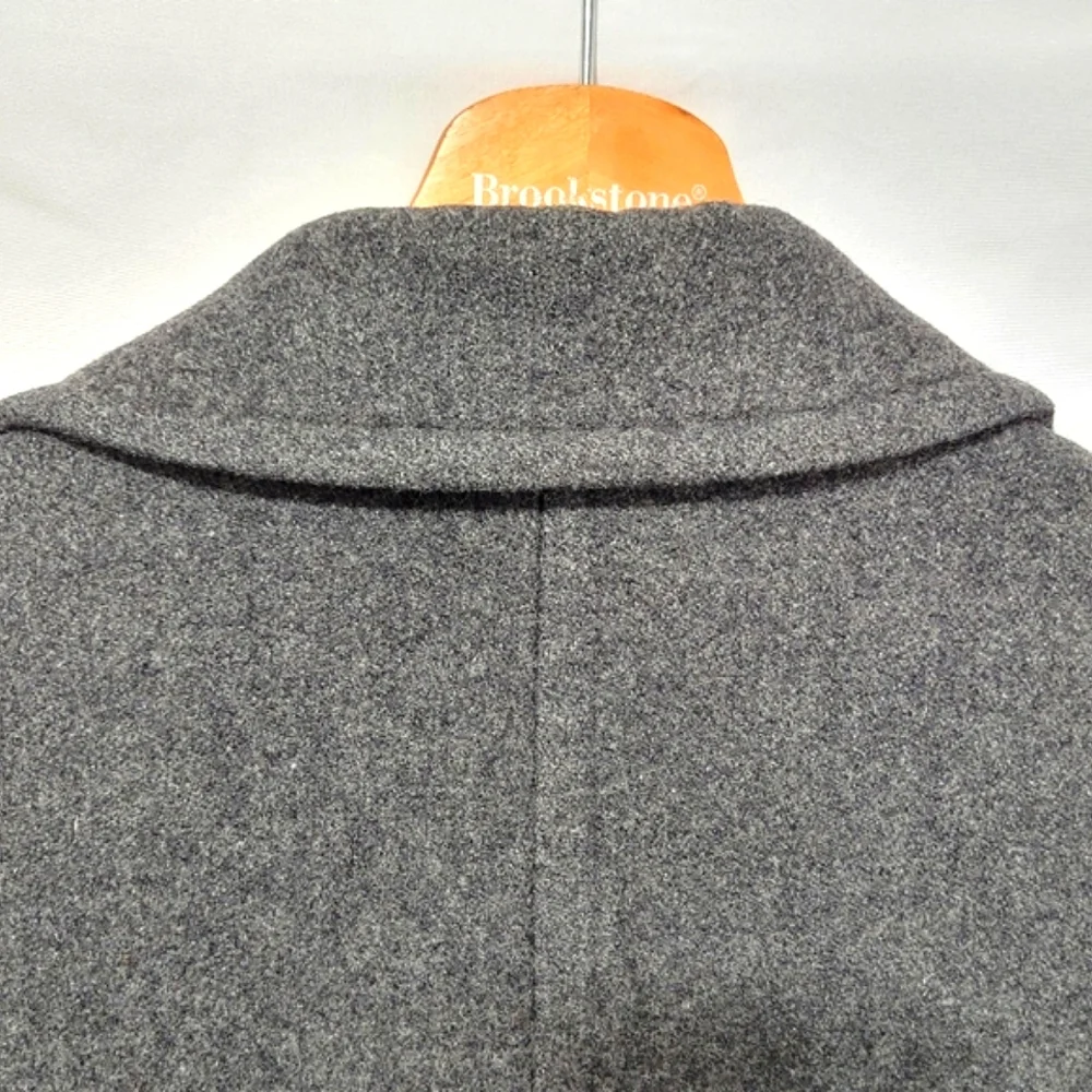 J.Crew wool Charcoal Grey Zip front quilted lined classic biker jacket